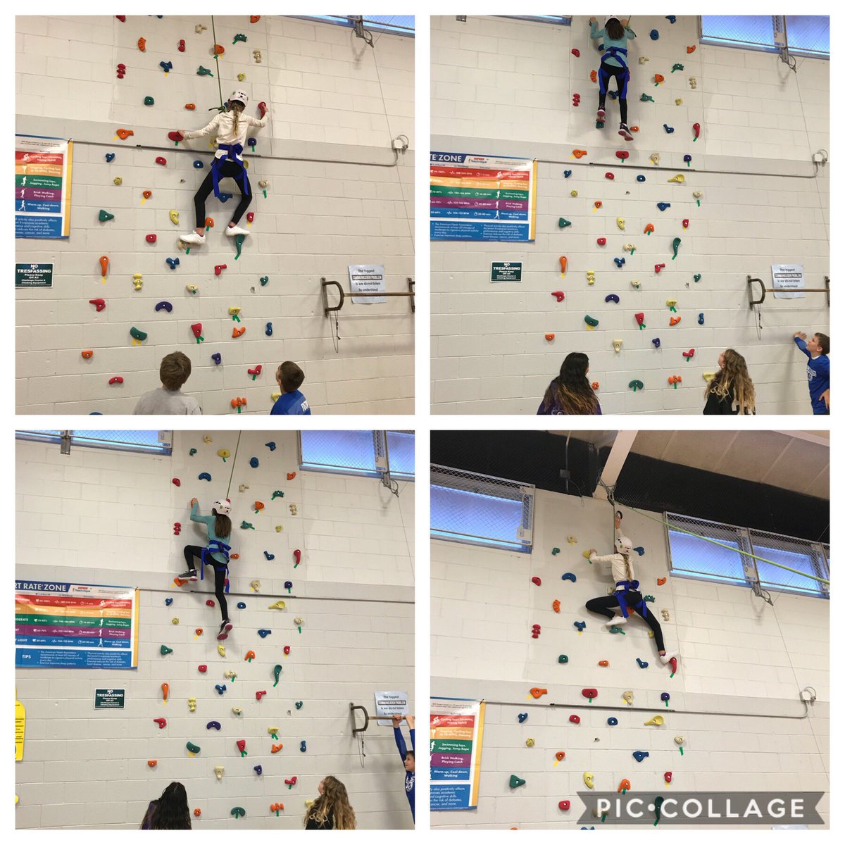 MEEttore's tweet photo. Very proud of Cami and Katy for their courage and perseverance on the climbing wall!  #MBSpride #confidencecounts https://t.co/lknyiHSPrr