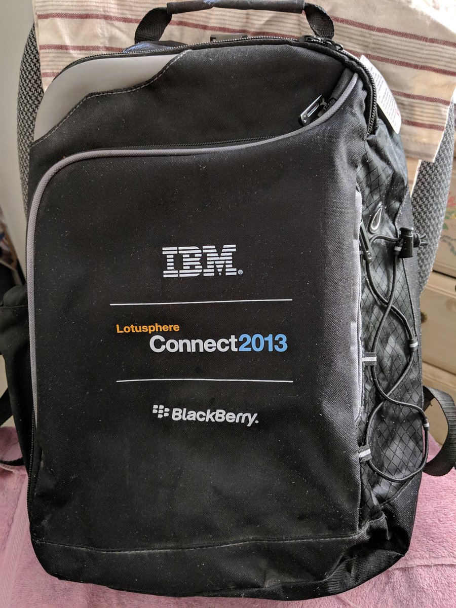 JakeWengroff's tweet image. Feeling nostalgic: just uncovered a perfectly good as new backpack while doing some spring cleaning last night. Good times! @IBM @IBMSocialBiz #IBMConnect #IBMLotusphere