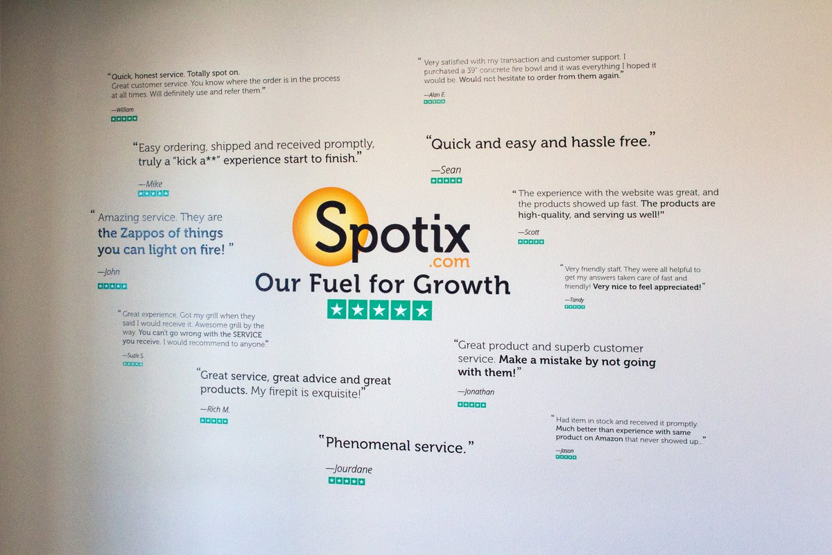 FirePitsDirect's tweet photo. @Trustpilot We "packaged" up our @Trustpilot reviews and display them proudly in our showroom @SpotixInc @FirePitsDirect 🔥 #12daysoftrustpilot 🦌🎅 https://t.co/y45m5n86Jk