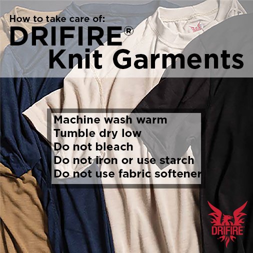 drifiredefense's tweet photo. Proper care of your FR knit shirts keeps them performing at their best. Click here to check out our lightweight tee! https://t.co/zConO9zMdt #DRIFIRE #bornonthebattlefield #HowTo #KnitFabric #sworntoprotect #TakeCareTuesday https://t.co/JAZkee8zGo