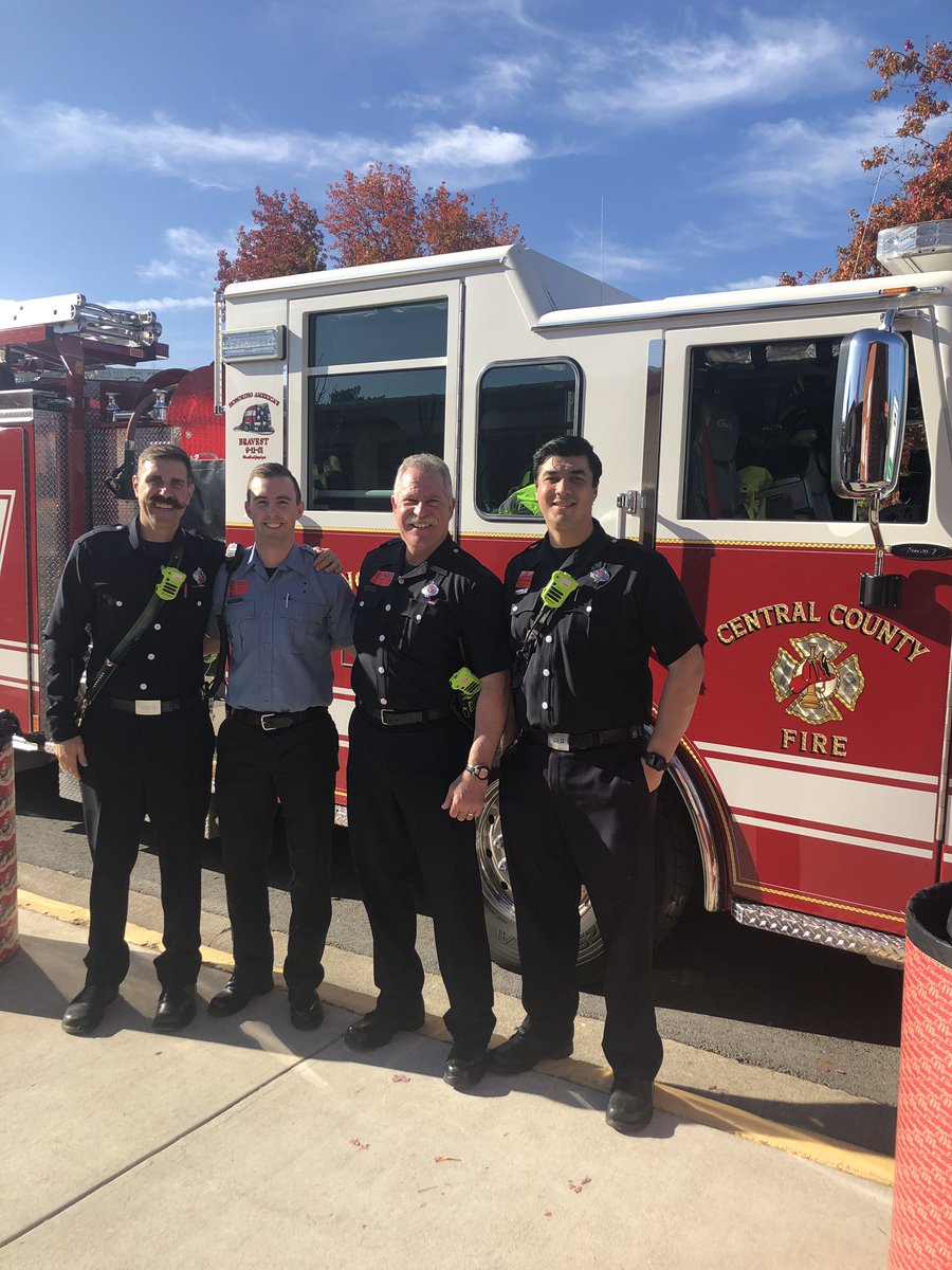 Central County Fire Department visits Franklin for the annual toy and food drive. #FranklinFalconsFly