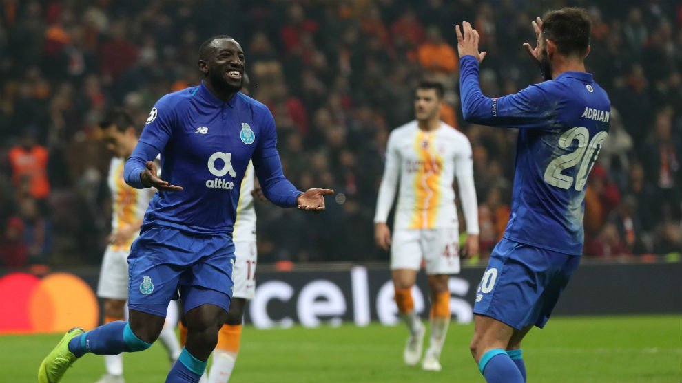 Celebración del tanto de Marega.