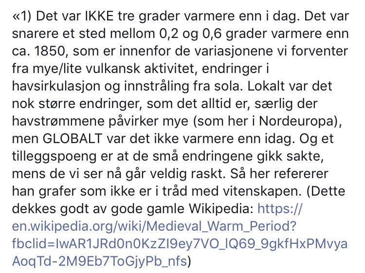 FilterNyheter's tweet image. Carl I. Hagen (Frp) hevder på Facebook i kveld at «klimahysterikerne» ikke klarer å svare på «to enkle spørsmål»:

Vi utfordret en av Norges fremste klimaforskere, @bjornhs, som svarte i løpet av fem minutter: