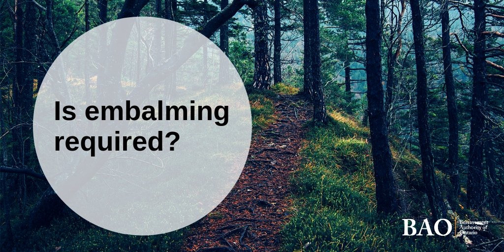 Is embalming required? It is not required by law, however in some instances a Provider may recommend it. 
#ConsumerProtection