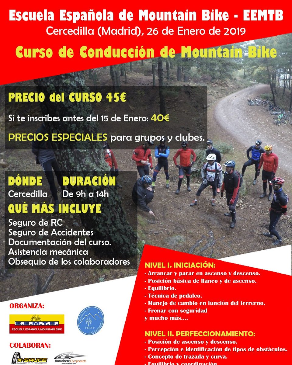 EscuelaEMTB's tweet photo. El próximo 26 de Enero nuevo Curso de Conducción en Cercedilla de Nivel I y II.
Más info e inscripciones en nuestra web: https://t.co/wMZLpQ66sa
#cursosmtb
#cursoconduccion
#Cercedilla
#Madrid
@xsauce_com
@AmacheteCom
@FECT_oficial
#EEMTB https://t.co/NnCXI9g6Hg