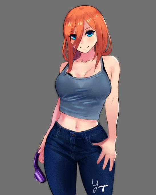 JamjamさんがTwitterに投稿した中野三玖(五等分の花嫁)のイラスト。