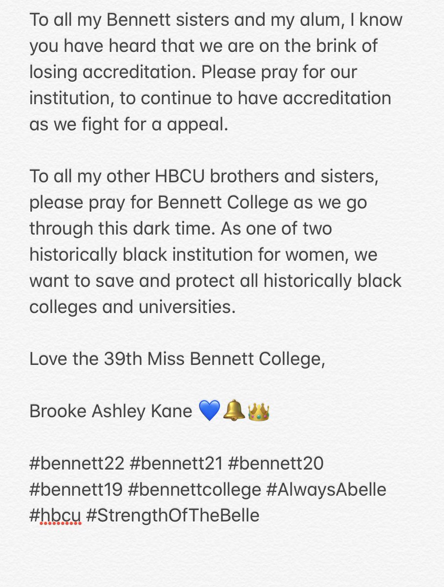 TheEndOfTime__'s tweet photo. Please pray for Bennett College๐๐ #bennett22 #bennett21 #bennett20 #bennett19 #bennettcollege #AlwayAbelle #hbcu #StrengthOfTheBelle https://t.co/gp7sXbZs4o
