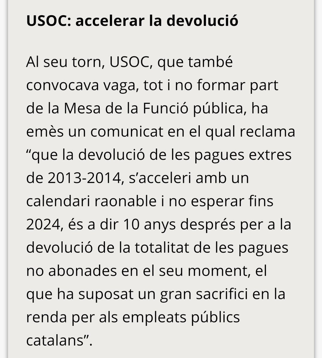 JovesUSOC's tweet photo. Els empleats de la Generalitat començaran a cobrar part de les pagues extres el primer trimestre de 2019 https://t.co/tGDoFPlnCd via @DiariTreball
#JoSocUSOC #Ensenyament
#PaguesExtres https://t.co/VaeohRRwUS