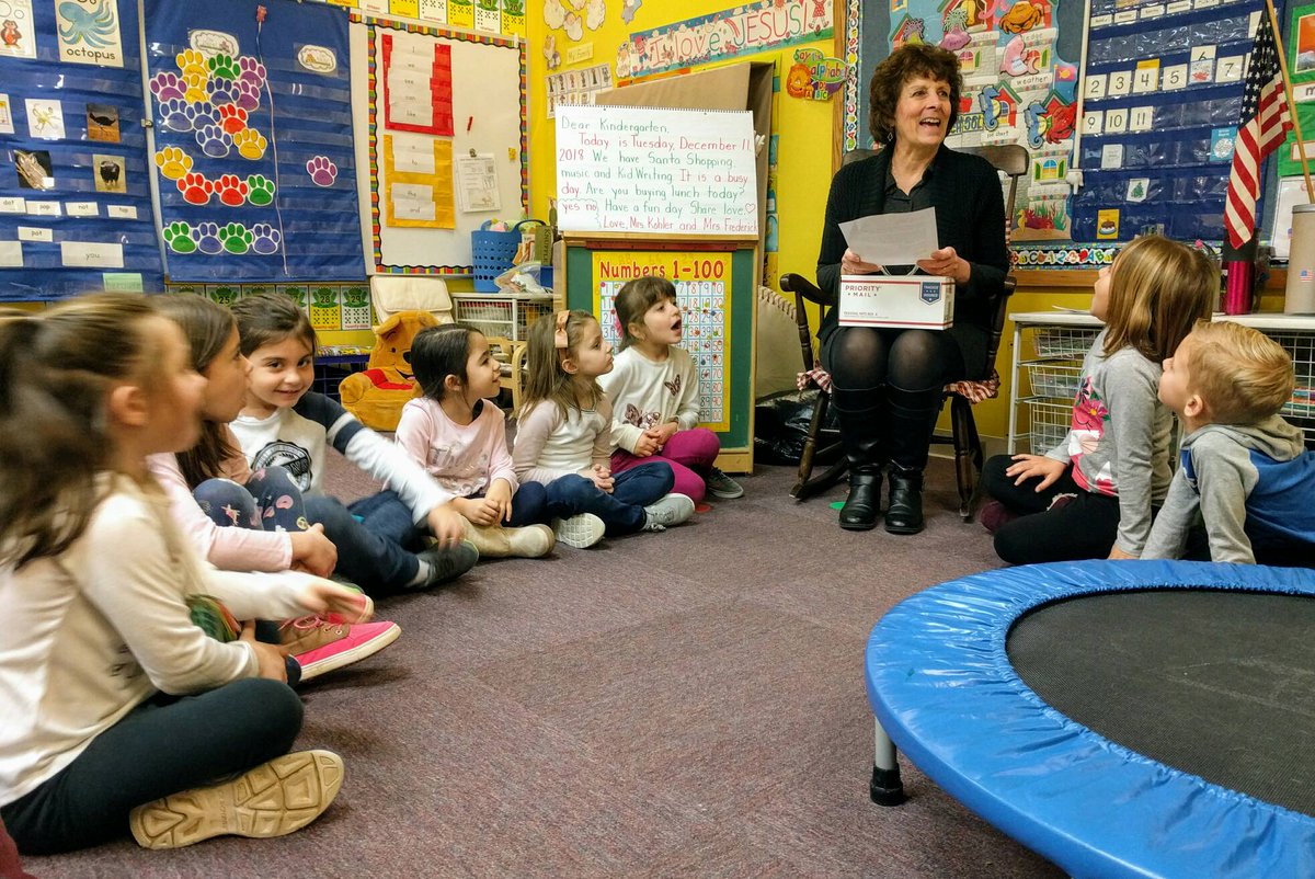 OurLadySchool's tweet photo. Mrs. Kohler's kindergarten class is always full of wonder, but it's extra special when the North Pole sends a package! Let your child experience the joy and adventure of Our Lady by applying today! #OLPHPROUD #OLPHREADS https://t.co/Xql8LNpnQH