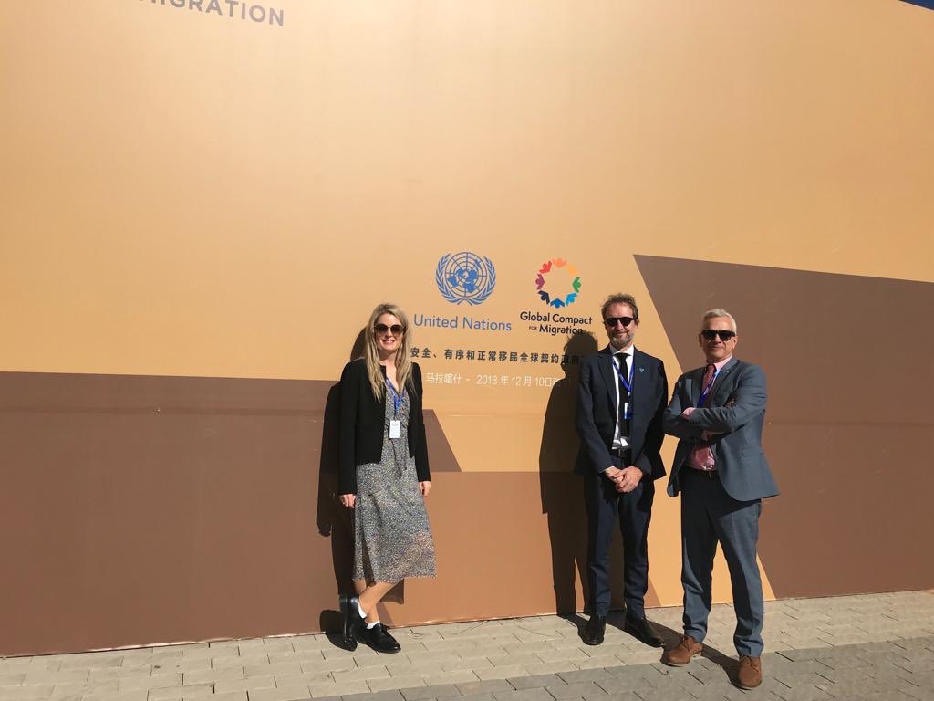 UNODC_HTMSS's tweet image. That’s a wrap from @unodc at the #GlobalCompactforMigration Conference. Congratulations to the organizers for a fantastic effort🇲🇦We’ll be publishing our statements online shortly. Looking forward now to working with states, UN partners &amp;amp; civil society on #GCM implementation.