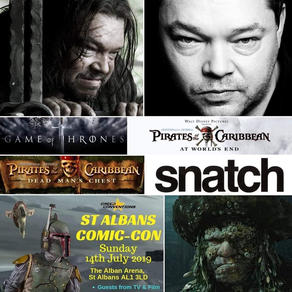 andybrittle1's tweet photo. Andy Beckwith @Acting_Voices #GameofThrones #PiratesofTheCaribbean #Snatch #IronClad #TheInfiltrator #RiseofTheFootSoldier3 appearing at #StAlbansComicCon on Sunday the 14th of July 2019 at the #StAlbanArena courtesy of @andybrittle1 #Abconventionagent https://t.co/VVYCIRq6kI