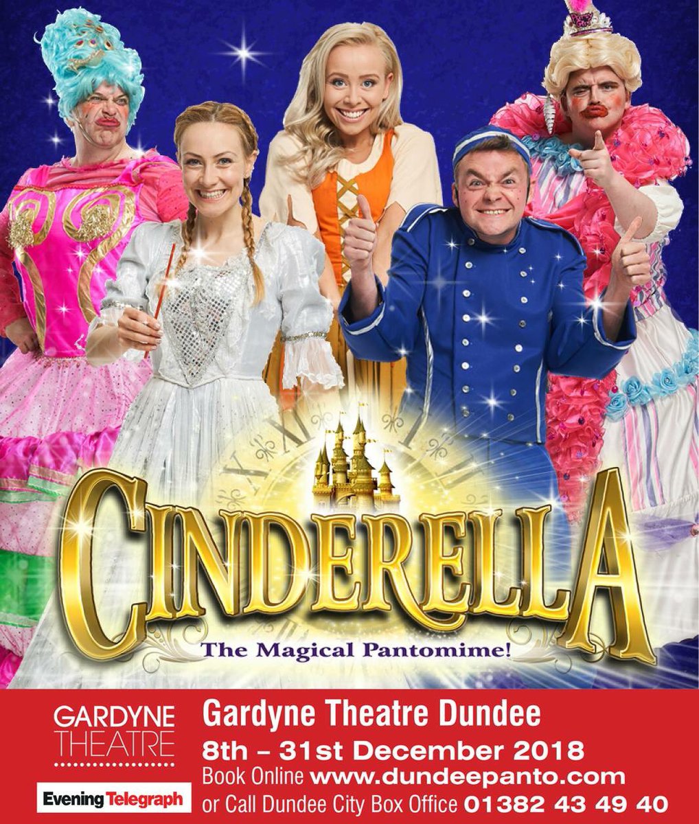 DundeePanto's tweet photo. Thanks to everyone who came along to our opening weekend @GardyneTheatre - we had a blast! Get your tickets before the clock strikes midnight or risk being the only person in #Dundee not going to the ball this weekend! #whatson #panto #theatre https://t.co/zkI88KYEte https://t.co/HQwV4Da03E