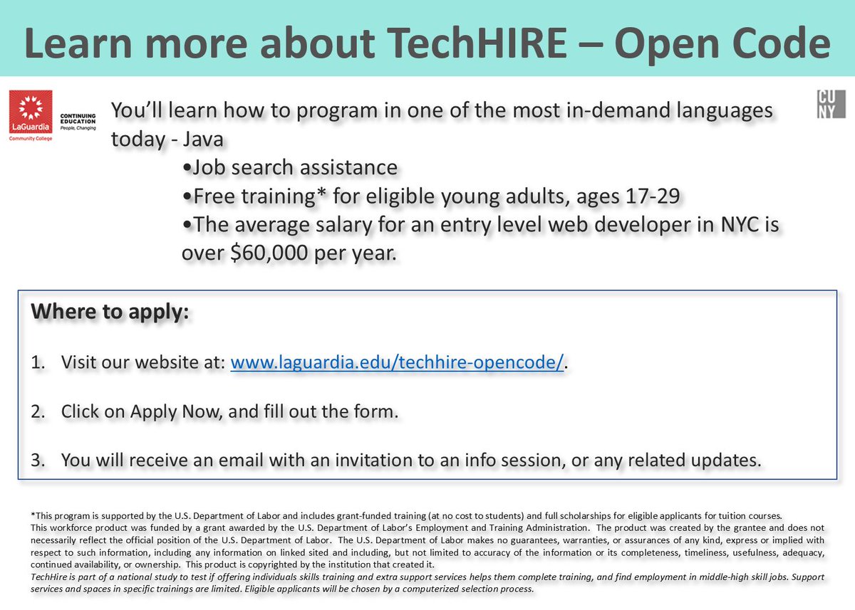 TechHire - Open Code (@lagcc_techhire) on Twitter photo Become a web developer with a free training!
#Interested in #becoming a #webdeveloper?
#CheckOut our #free #training <a href="/LAGCC_TechHire/">TechHire - Open Code</a>!
Website: laguardia.edu/techhire-openc…
#Learn #Java #javascript #CSS #HTML #HTML5 #github
#TechNews #technology #PokemonGO #webdevelopment Become a web developer with a free training!
#Interested in #becoming a #webdeveloper?
#CheckOut our #free #training <a href="/LAGCC_TechHire/">TechHire - Open Code</a>!
Website: laguardia.edu/techhire-openc…
#Learn #Java #javascript #CSS #HTML #HTML5 #github
#TechNews #technology #PokemonGO #webdevelopment