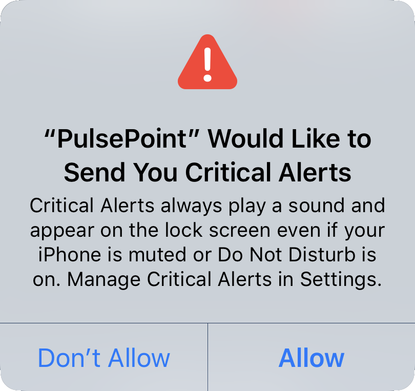 pulsepoint's tweet photo. With 30% of notified users reporting that they have missed an alert due to a muted device, Apple Critical Alerts offer a significant opportunity to improve PulsePoint-initiated #CPR rates. Update to v4.1 today. https://t.co/7XmYUkz1ke https://t.co/vE3sc7wcnB