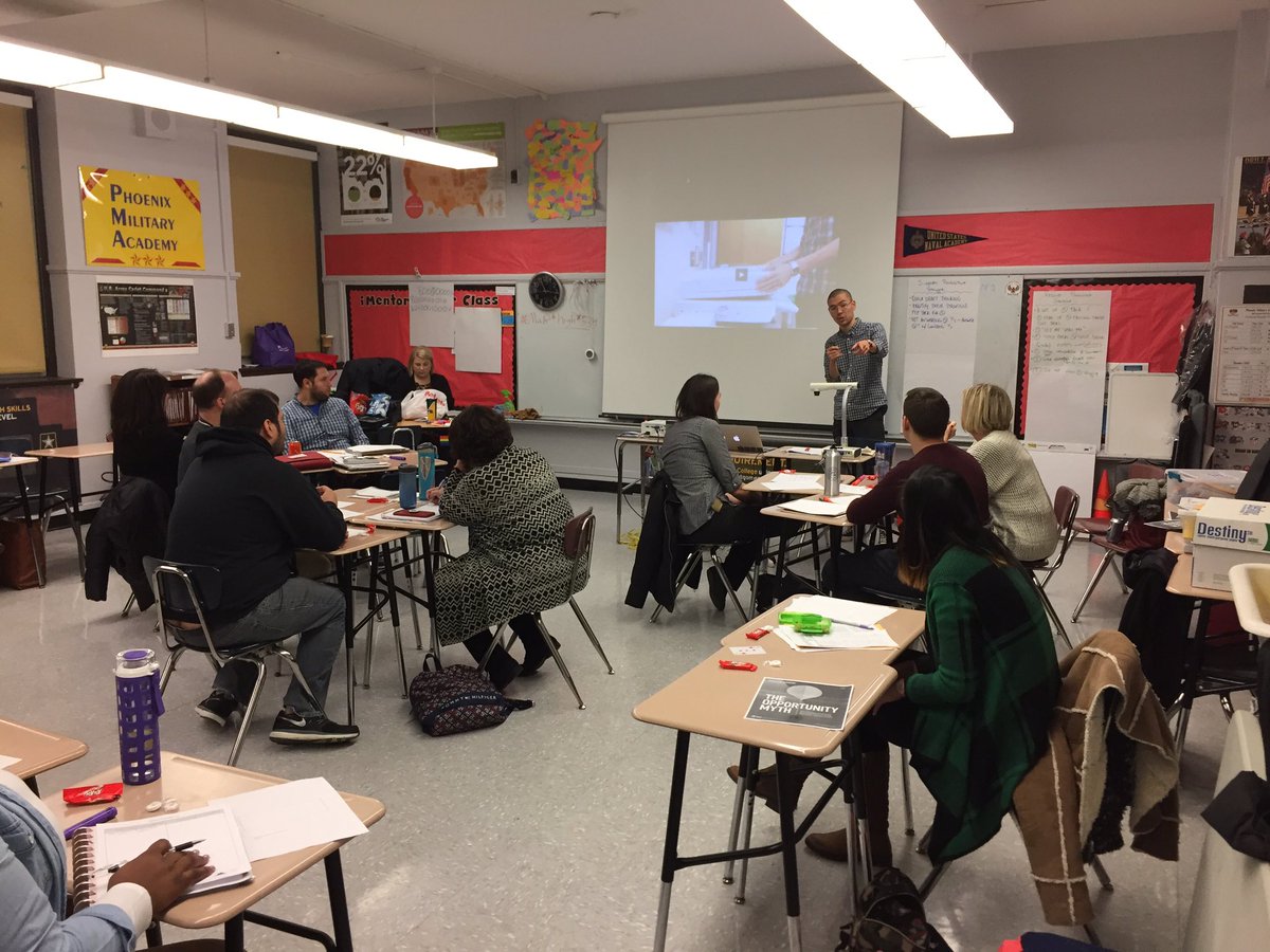 mrberg's tweet photo. Network 15 math teachers examining facilitation moves that support students “doing math” at HS Summit cycle 2, 💯#iTeachMath #CPSSummit #cpsSTEM https://t.co/KzK54Iv2AB