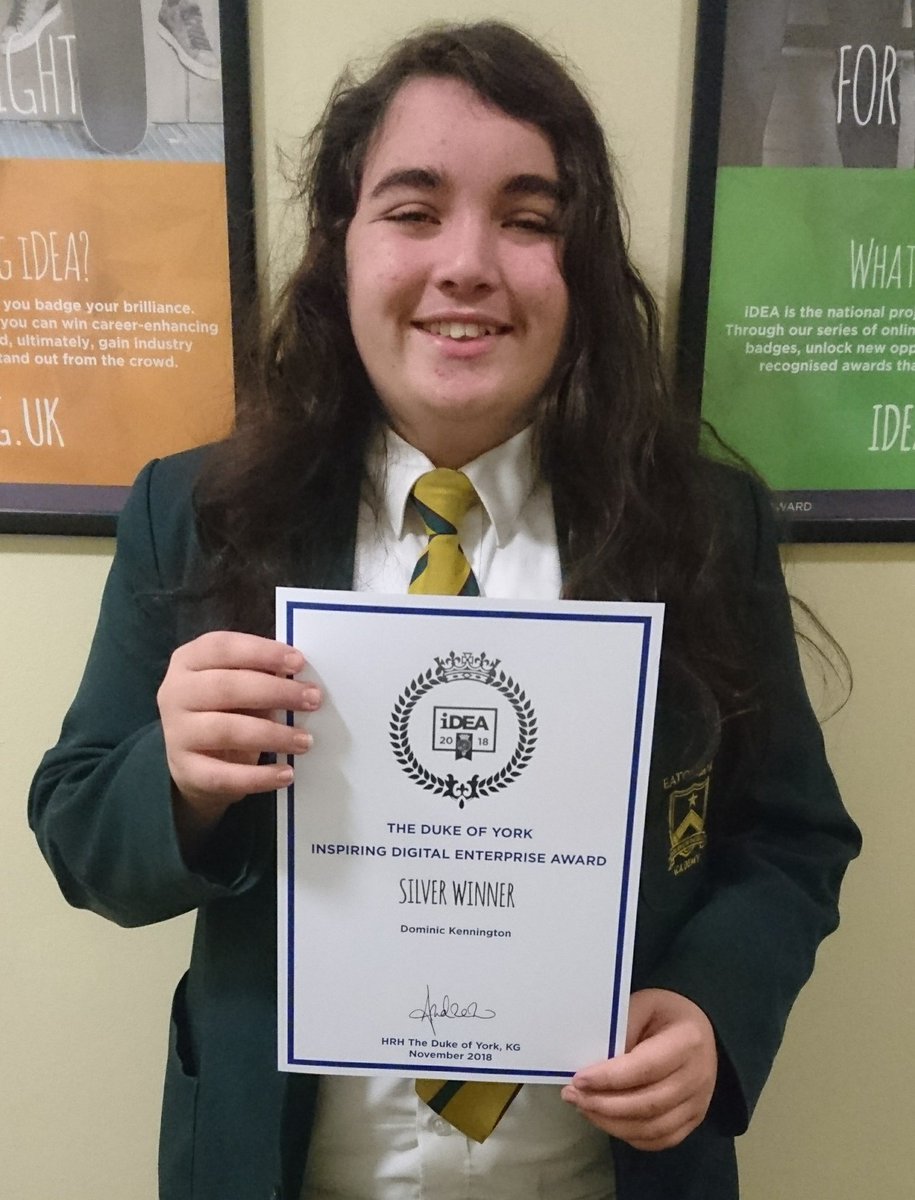 ebacomputing's tweet image. ... and well done to Dominic for getting your SILVER @idea_award Certificate! #proudteacher 😁