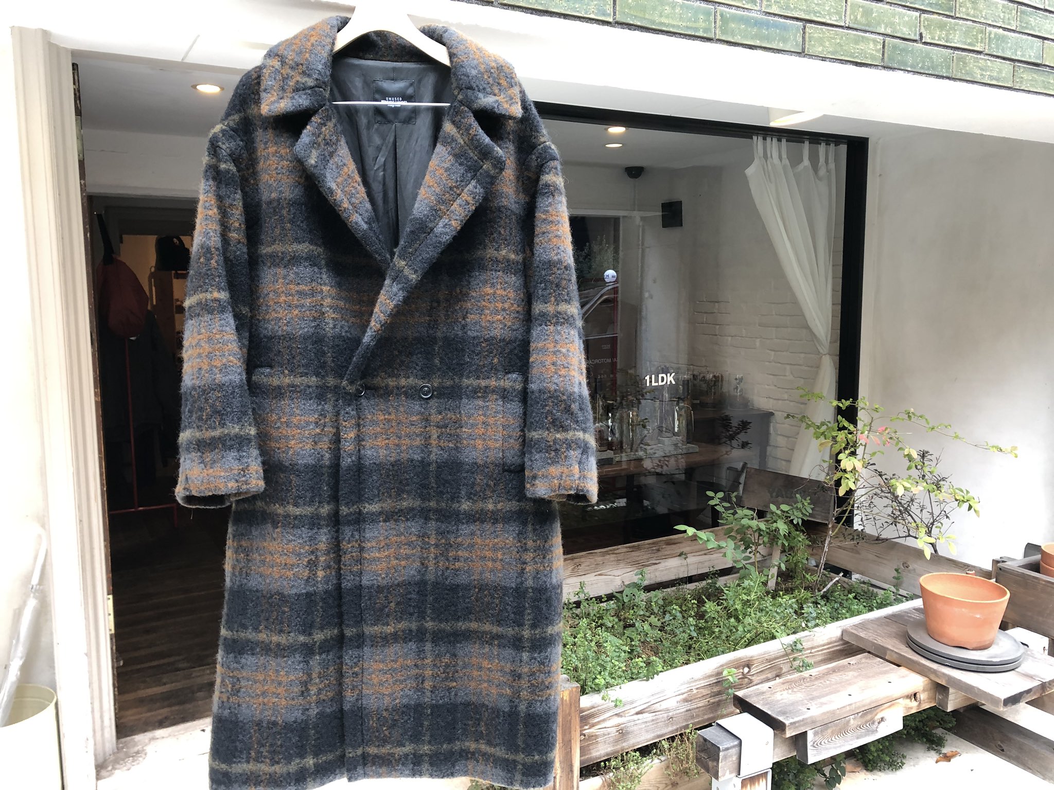 UNUSED オーバーサイズチェックコート