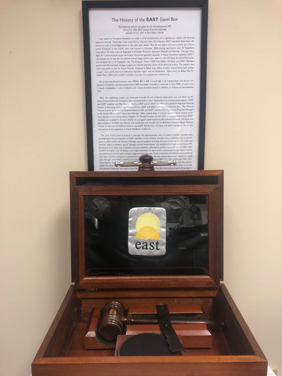 bernardtrauma's tweet photo. Proud day. @EAST_TRAUMA gavel box, a symbol of EAST and our military partnership, leaves @UKyGenSurgery for #EAST2019. @elliotthaut @MFRSurg https://t.co/q14VB5Wo4N