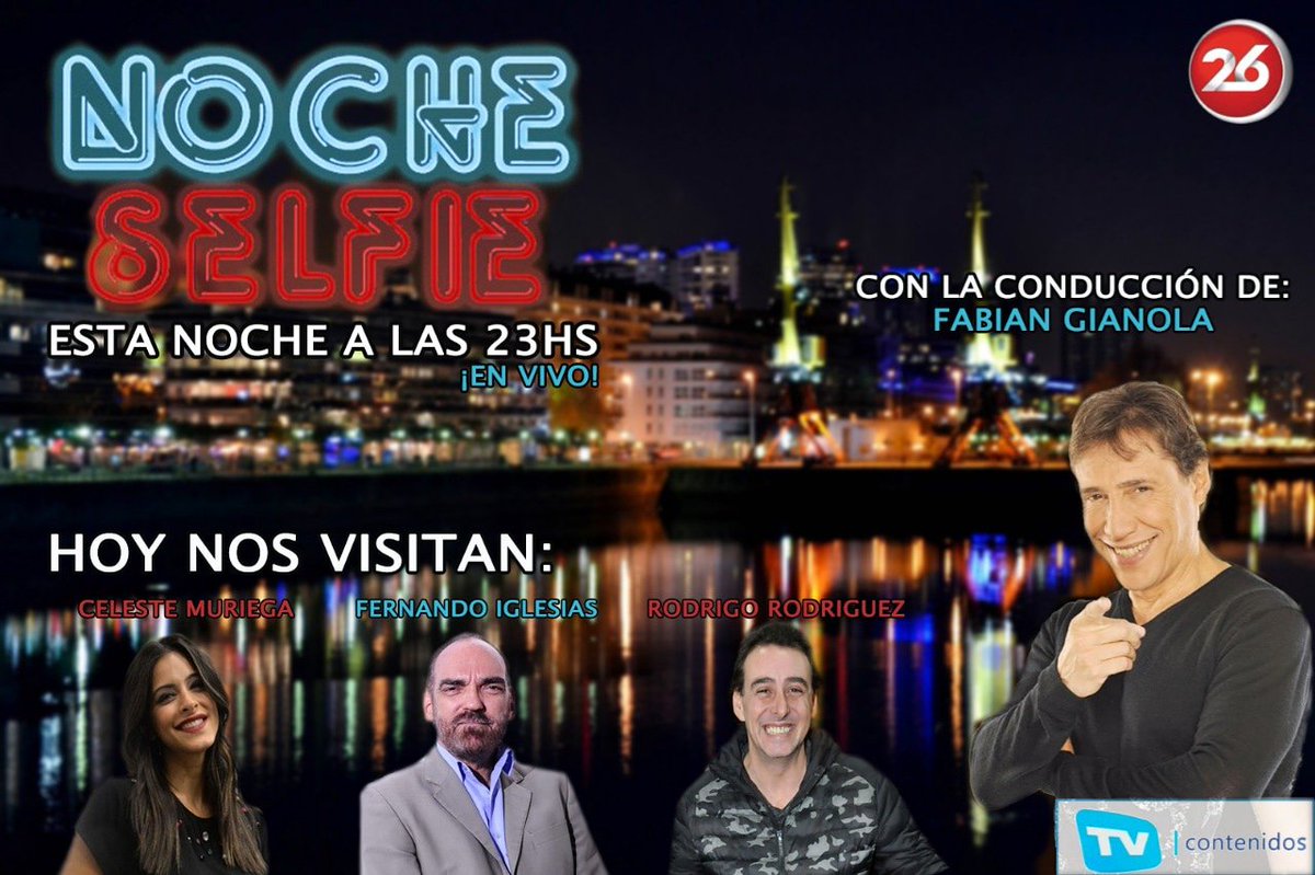Hoy un gran programa junto con <a href="/CelesteMuriega/">Celeste Muriega</a> #fernandoiglesias y #rodrigovagoneta a las 23hs por <a href="/canal26noticias/">CANAL 26</a>