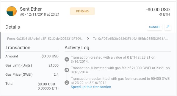 Today's new version includes improved usability around speeding up and even cancelling pending transactions!