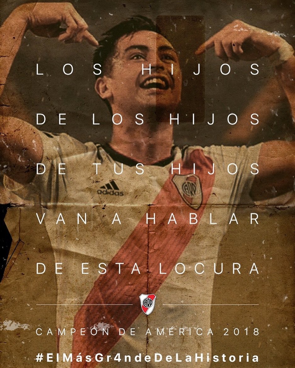 gallardo_carp's tweet photo. "Los hijos de los hijos de tus hijos" QUE GRANDE SOS RIVER PLATE DE MI VIDA😍🔴⚪ #TEAMORIVERPLATE https://t.co/zAKyewV8Yw