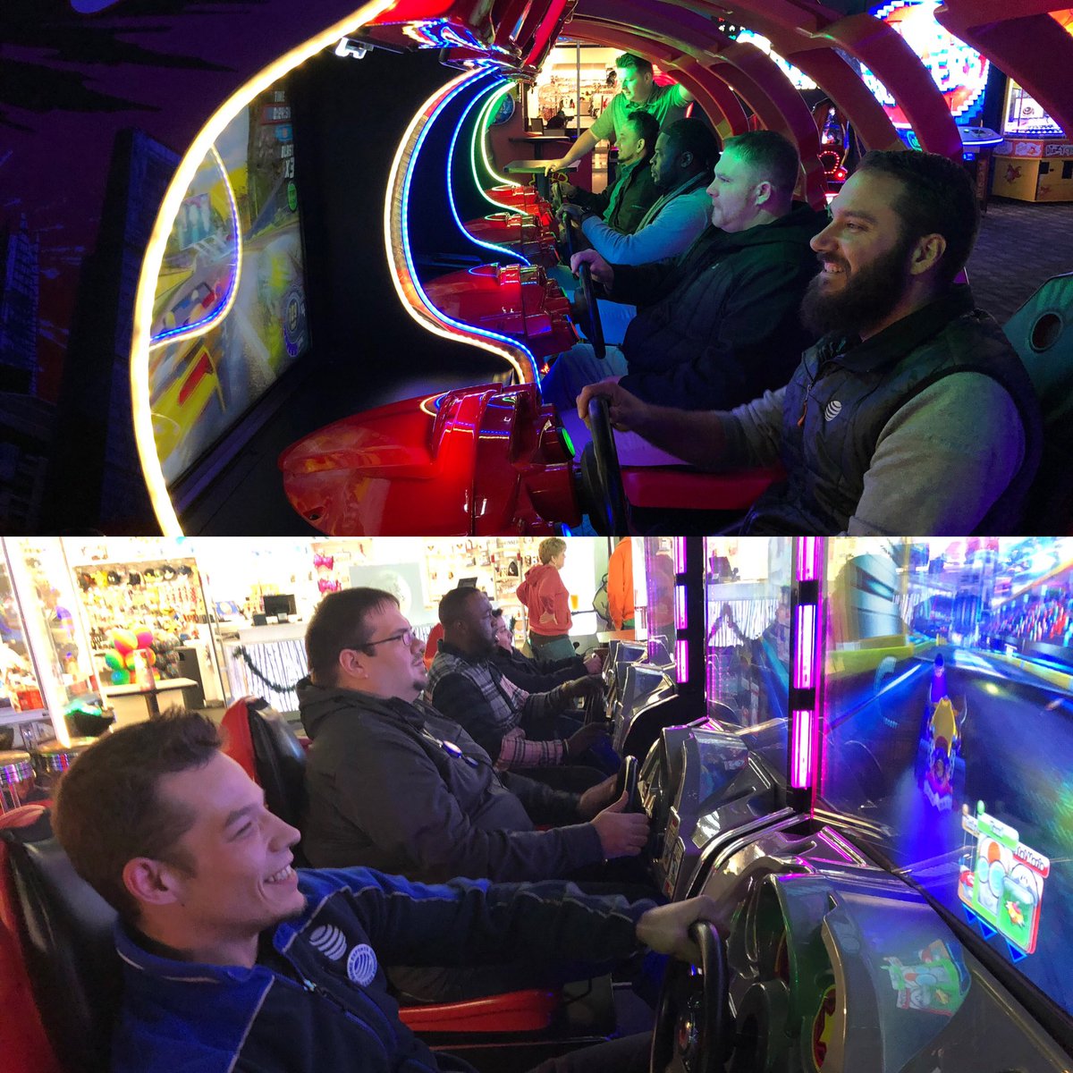 We spend every day on the #IHXRoads driving thousands of miles and what do they want to play after work..? Racing ! #LOL #SAVages #IHX #DrivingIsLife