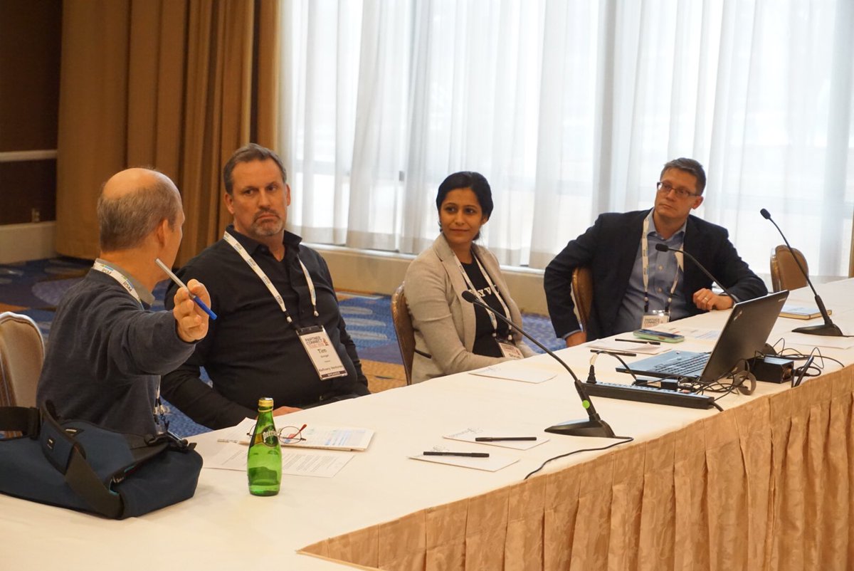 agoldfisher's tweet photo. At #pct2018 Mark is moderating a panel with @schigel  @arrayvc and @seed2growth #pct2018 https://t.co/zjZsAxD4jb