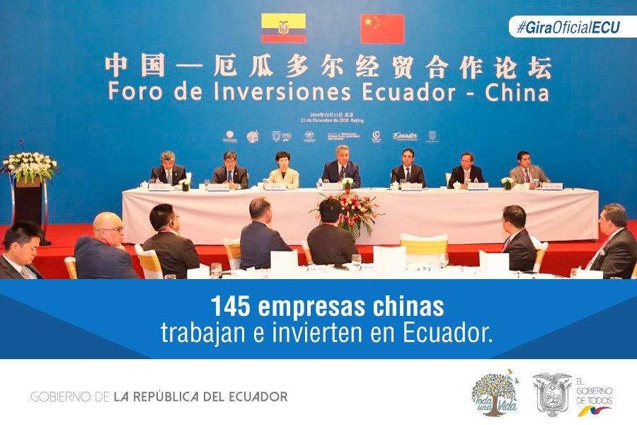 Ecuador y China trabajan conjuntamente en obras, crecimiento, empleo e intercambio de tecnología y de conocimientos. #GiraOficialECU