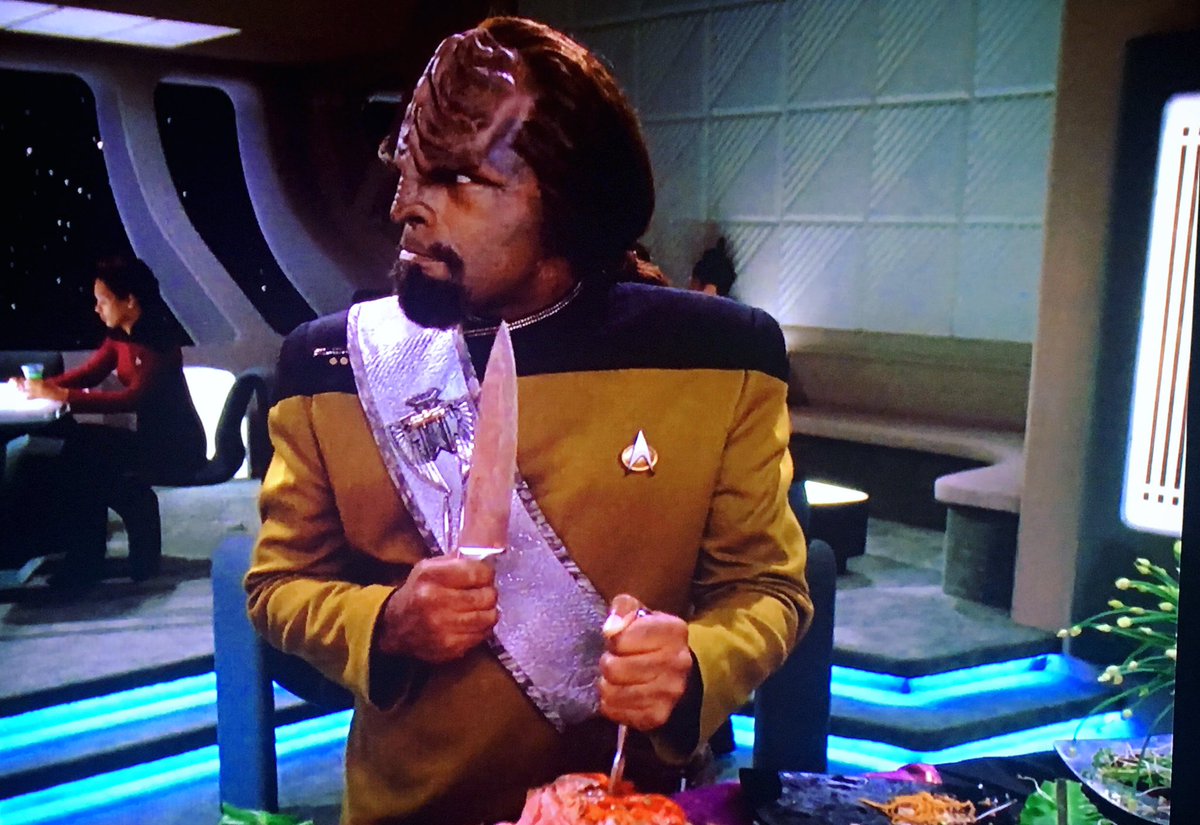 chrisdeep's tweet photo. > me. feelings. exactly, #worf! 😂  #s7e2 #liaisons #iyaarans @startrek #sttng #starshipenterprise #scifi #fantasy #horror #spooky #creepy #cgdhorror https://t.co/jjKXLi14E0
