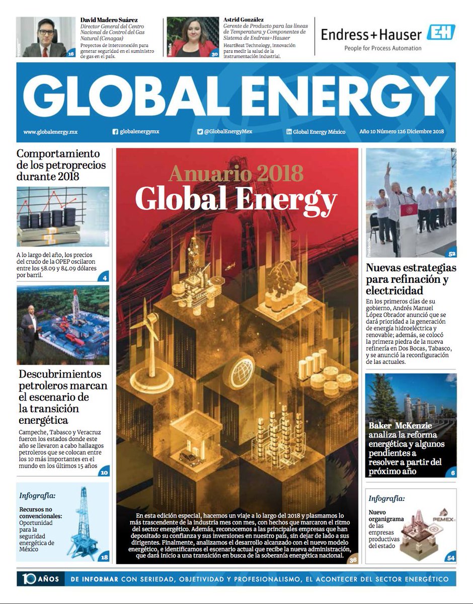 GlobalEnergyMEX's tweet photo. Global Energy México, Edición 126, Año 10

https://t.co/dbuR0yTvs8

#NuevaEdición #Anuario2018 #TransformaciónPemex #AMLO #EnergíasRenovables #Petroleras #Hidrocarburos #Electricidad #Refinación #Gas #Petróleo #EficienciaEnergética #Combustibles #GEnergy_nuevaedición https://t.co/AmCG4sct63