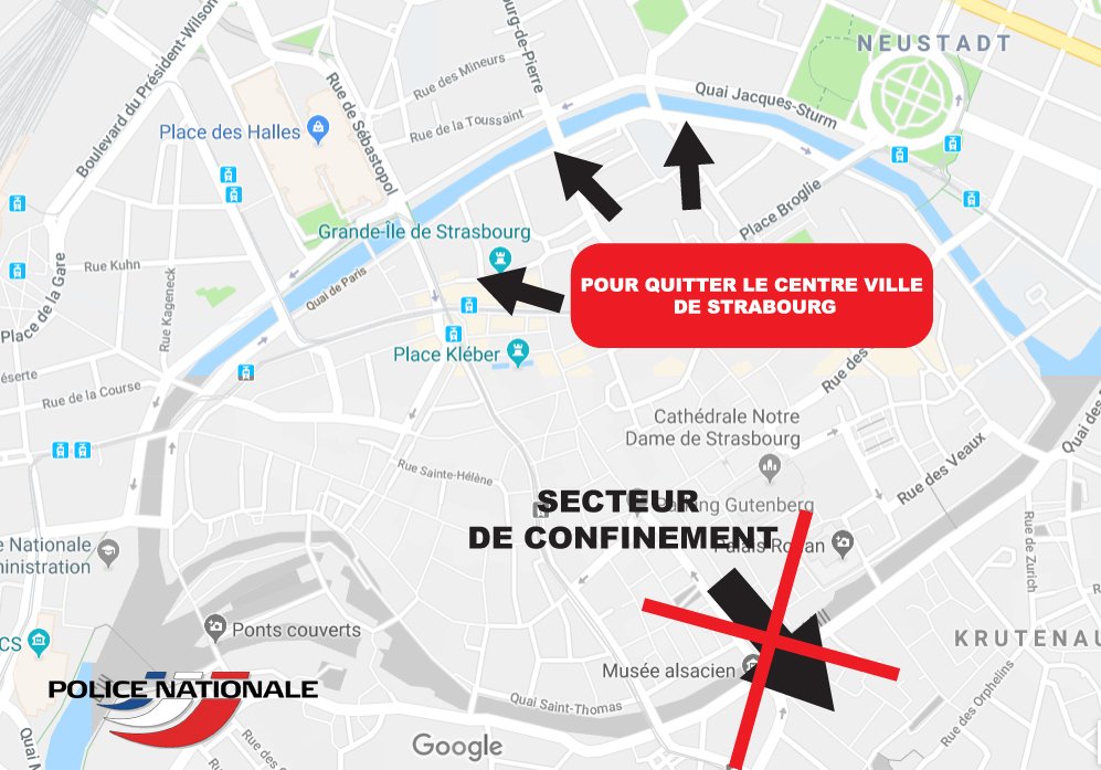 PoliceNat67's tweet photo. Évacuation du centre ville de @Strasbourg
Merci de suivre ces instructions:
➡️Quittez le centre-ville par le Nord.
➡️Ne prenez pas la direction de Neudorf
➡️Suivez scrupuleusement les consignes des forces de l'ordre
➡️Gardez votre sang froid
@Prefet67 @Place_Beauvau https://t.co/ryAJE0jYyI