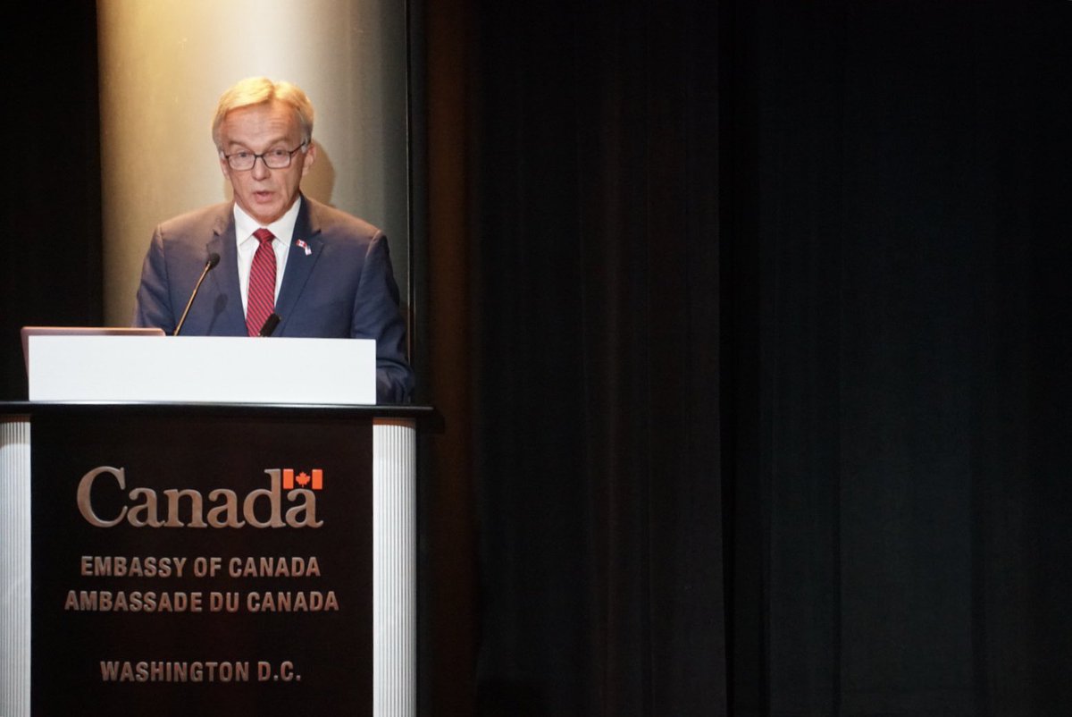 CanEmbUSA's tweet photo. Remarks from Sean Casey, Parliamentary Secretary to the Minister of @FishOceansCAN and @CoastGuardCAN ๐จ๐ฆ and RADM Tim Gallaudet USN Ret. & Acting Administrator @NOAA ๐บ๐ธ ahead of todayโs @Ocean_Networks panel on #OceanIntelligence @CanEmbUSA. #knowtheocean https://t.co/RGCIbRTYoI