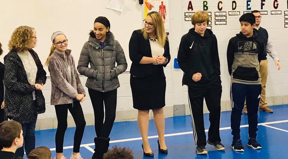 BrittHowellKY's tweet photo. Sam Sams recognizing STLP award winners at SSS morning meeting. 1 team will advance to state! Thanks to Jonathan Jones and @m0nkeyb3ll for their work with STLP. @WeAreFrankfort @Frankfort_Ind #DoWork #ReturnOfThePanthers https://t.co/H3WSke3bOk