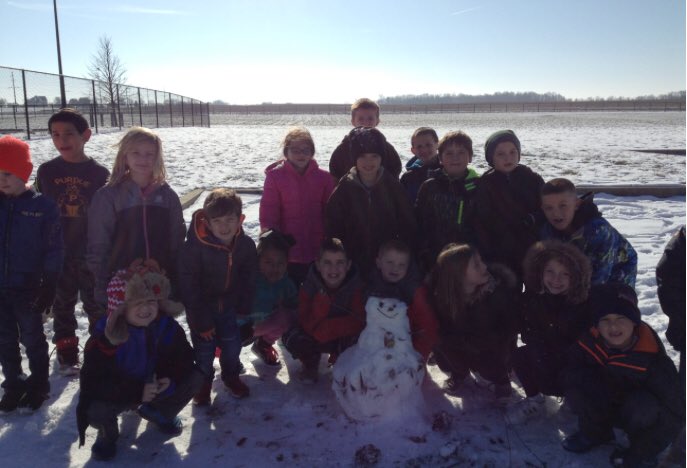 GWES_Rockets's tweet photo. Not much snow left on the ground, but Mrs. Beam’s class still found a way to make a snowman. https://t.co/etj3bgO6af