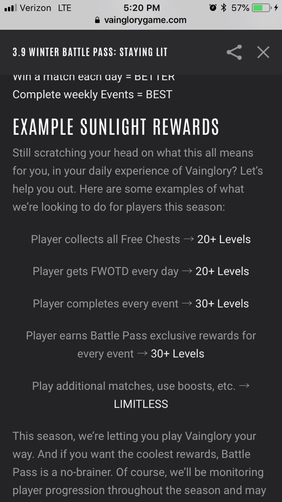 cryptarchtower's tweet image. #vainglory #Vainglory5v5 how are these fair? Removing the skin system which people thought was awesome. Making levels of sunlight harder to reach across the board. And locking 30+ levels behind the battle pass just feels like a money grab