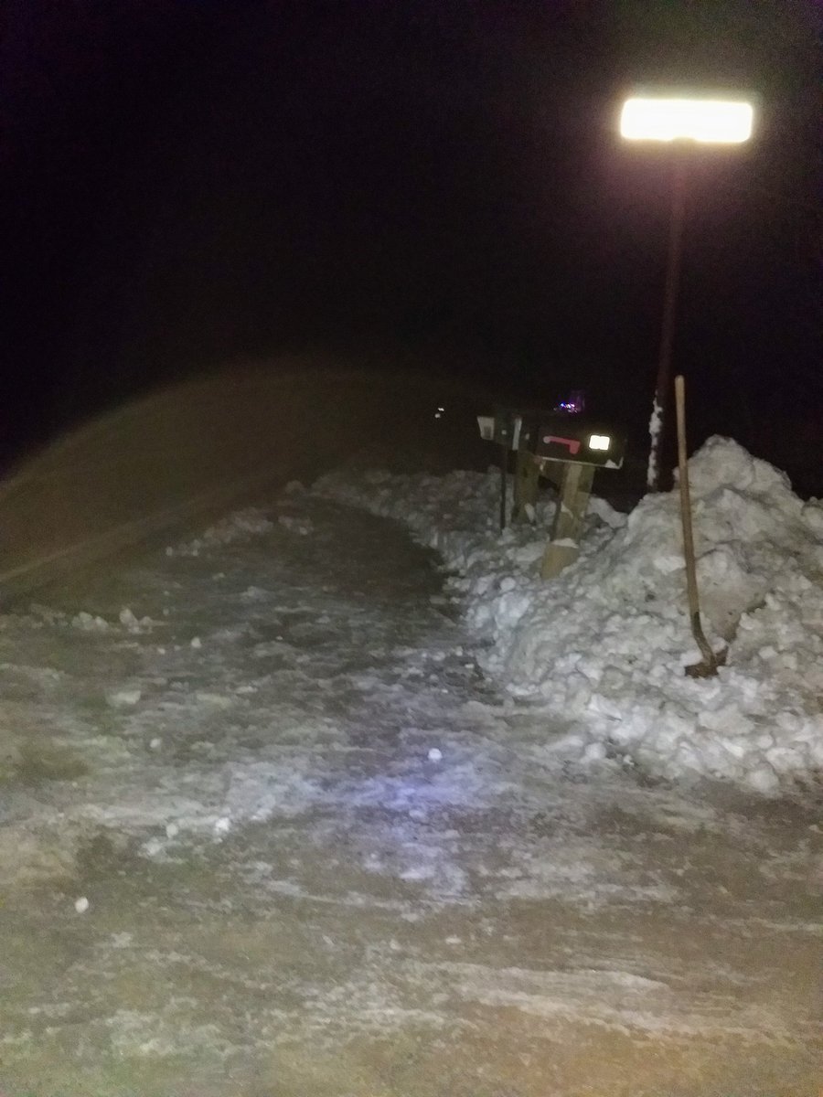 Just finished digging out the mailboxes and the ice was thick, But I care about my postmasters. Make sure to clear the way so they can do their job safely!! 

#USPS #clearingtheway #doyourpart