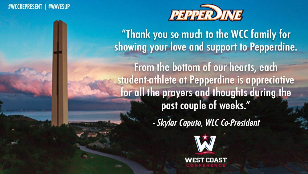 We are so proud to be a part of <a href="/WCCsports/">West Coast Conference</a>. With all the adversity faced last month, the outpouring of love and support from across the conference was inspiring.  Thank You! #WCCRepresent