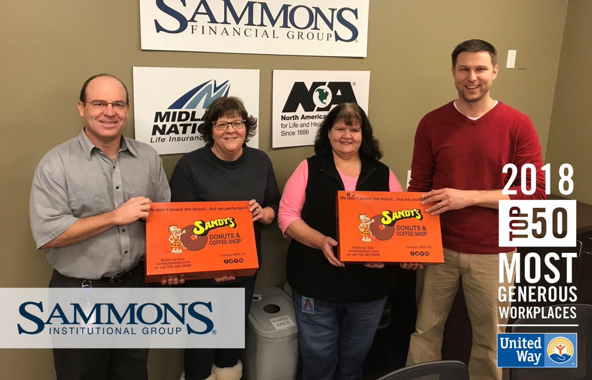 UnitedWayFargo's tweet photo. Last (but certainly not least) #Top50Tuesday of the day goes out to @SFGCompanies! They encourage their employees to get involved in the community and one of their key missions is to promote volunteerism! Thank you Sammons for all of your support! #LIVEUNITEDCassClay https://t.co/w7xLsM1TXd