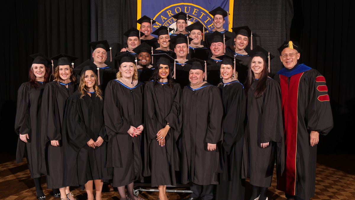 MUBusiness's tweet photo. The @MarquetteU Executive MBA (EMBA) Class of 2018 participated in their Hooding Ceremony on Saturday, December 1st! Congratulations to these graduates for their hard work and dedication to excellence during this 17-month program! https://t.co/D6CR98UG85