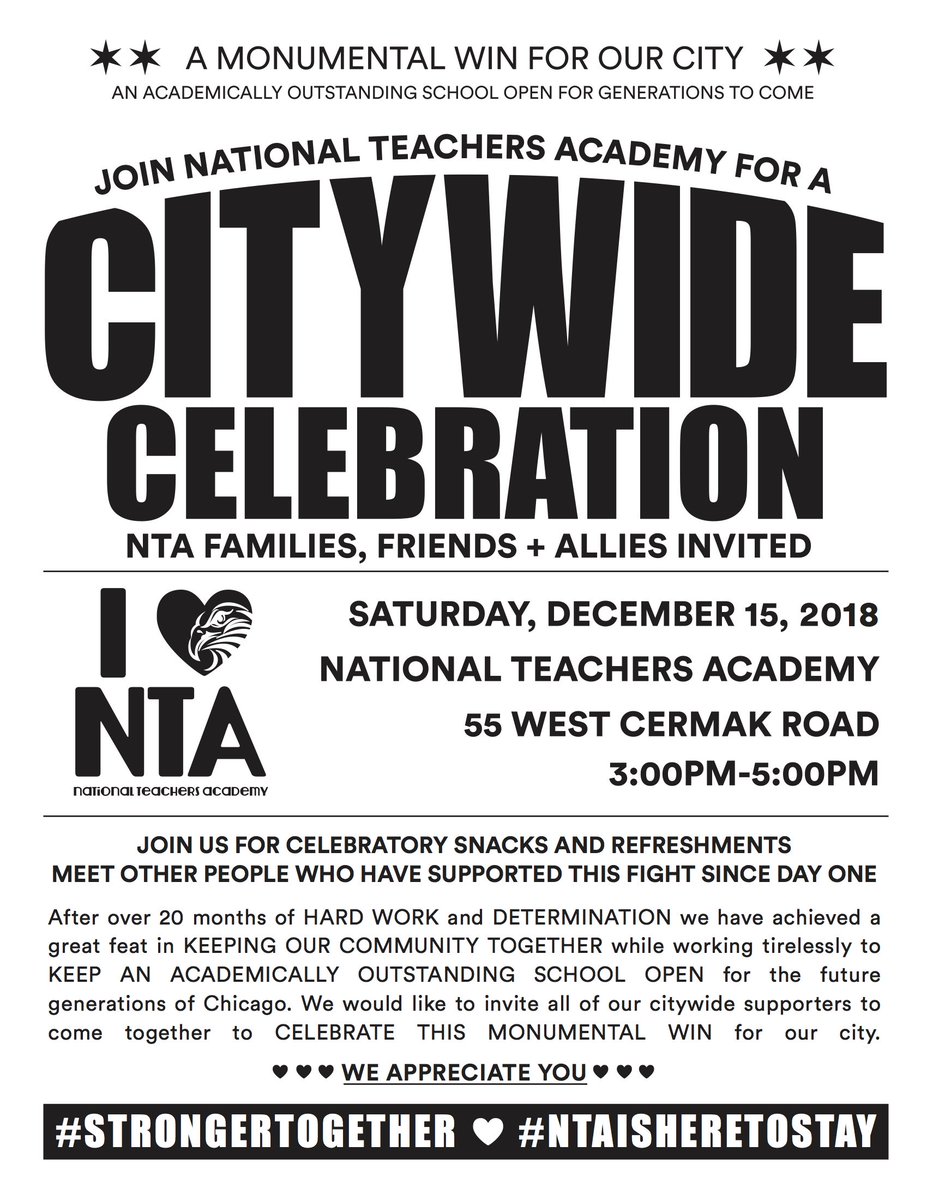 NTA Citywide Celebration
Saturday, Dec 15th, 3-5PM
at 55 W Cermak🧁☕️🎉