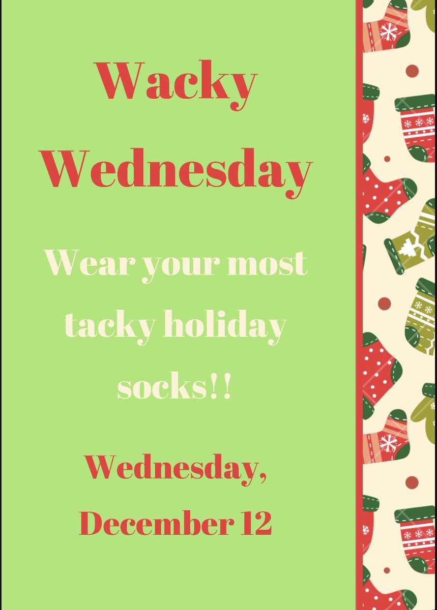 LHSBLUECREWW's tweet photo. Let’s show off our holiday socks tomorrow!!! #SchoolSpirit https://t.co/u82PTzuY7p