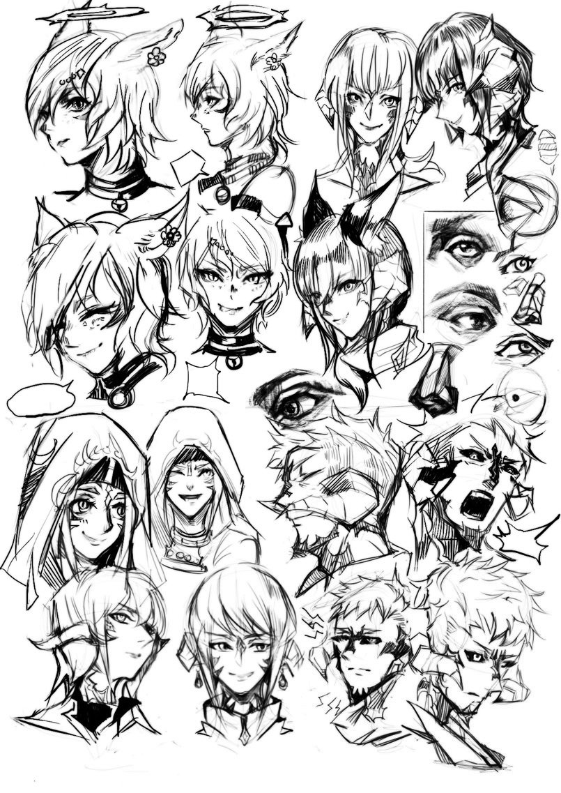 #FFXIV 落書き(ほとんど友人のキャラ) 