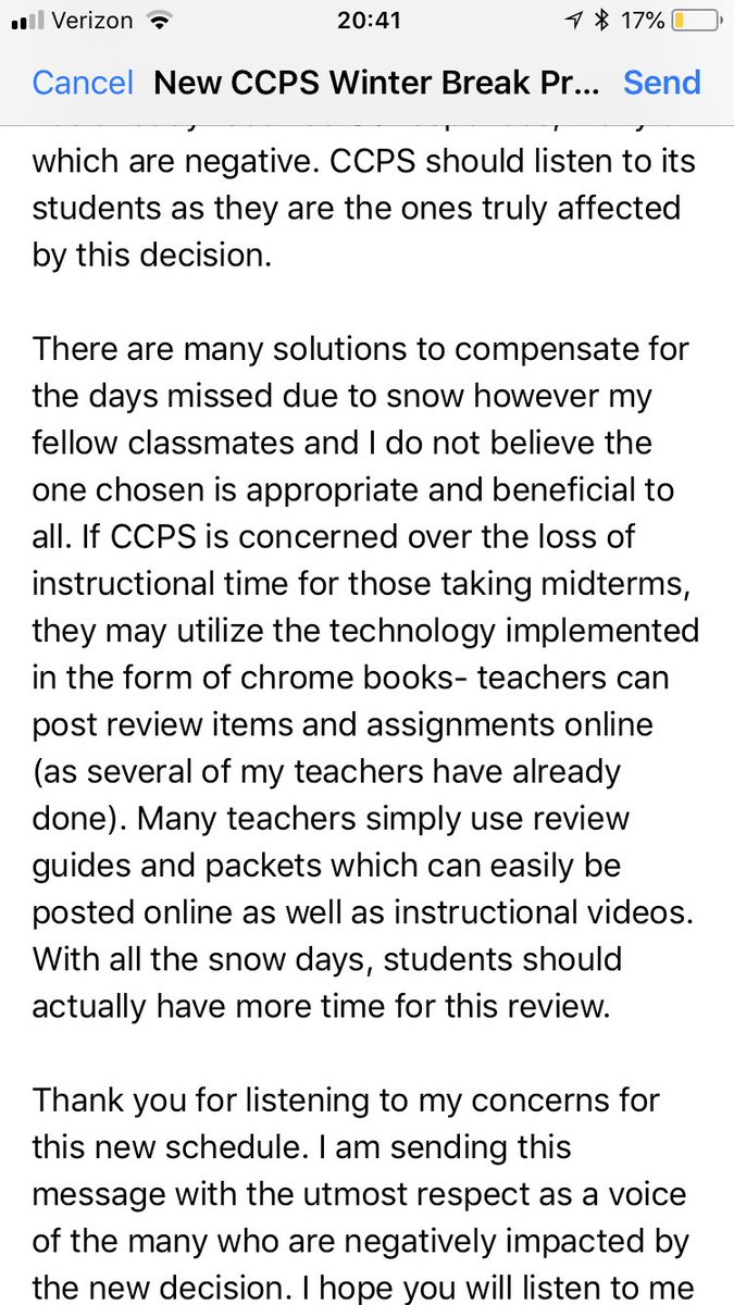 CCPS STUDENTS AFFECTED BY THE WINTERBREAK/MIDTERM SCHEDULE: I wrote this email to our schoolboard rep. If u feel the same, email CCPS or RT!