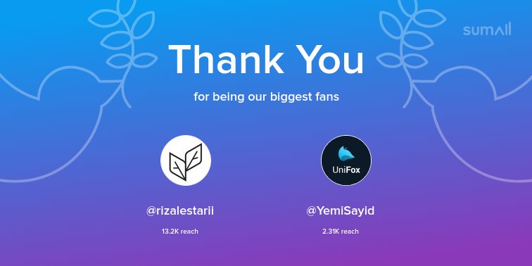 STStoken's tweet image. Our biggest fans this week: @rizalestarii, @YemiSayid. Thank you! via sumall.com/thankyou?utm_s…