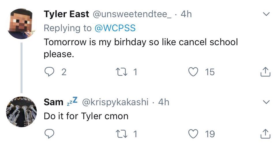 Shyamallama69's tweet photo. @WCPSS #doitfortyler https://t.co/g1baLg9psq