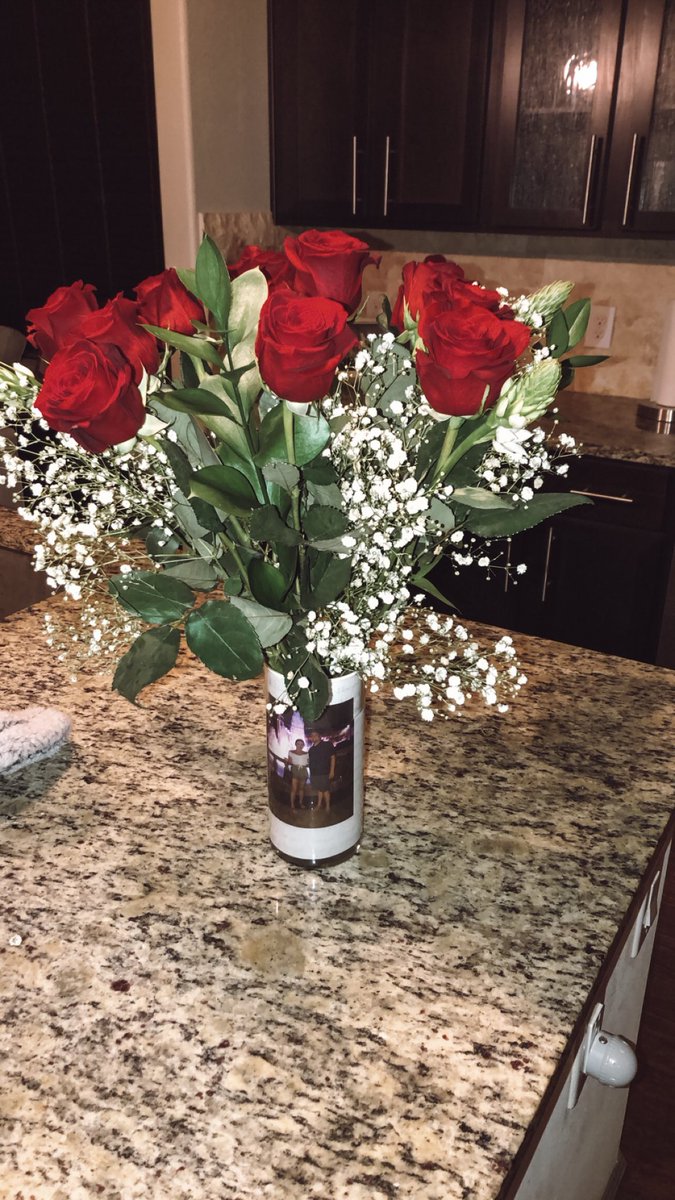 He texted while I was at work and asked me out on a date. I came home to flowers and he opened all the doors for me tonight. God bless him 