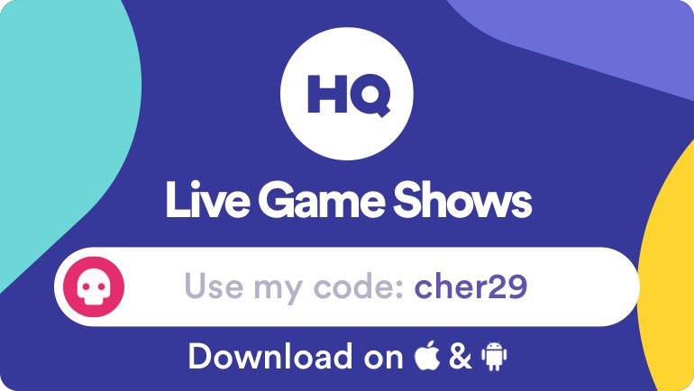 cherisesandrock's tweet photo. I'm playing a game called @hqtrivia! You should play too. Use my code "cher29" to sign up https://t.co/aKZ8NHL0Ka https://t.co/z2FweCq5it