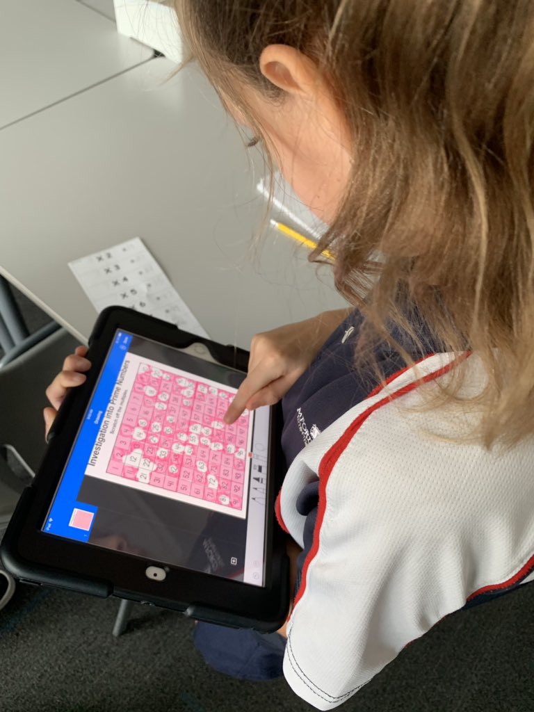 spaktorrens's tweet photo. Investigation into Prime and Composite numbers by scratching them off using #keynote. Ss were excited and engaged to see if there was a pattern to figuring out Prime Numbers. Fantastic Math Mix-Up by the G3 team. #SAISrocks #CognitaWay #saisg3 #mathfun #primenumbers #composite https://t.co/Ko4MlFlO21