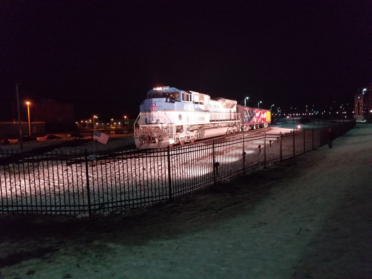 ndcorngrower's tweet photo. In Omaha for #f2f18 @FBNFarmers and got to see the UP4141 that carried #bush4141 to College Station TX https://t.co/2fo19uzPTy