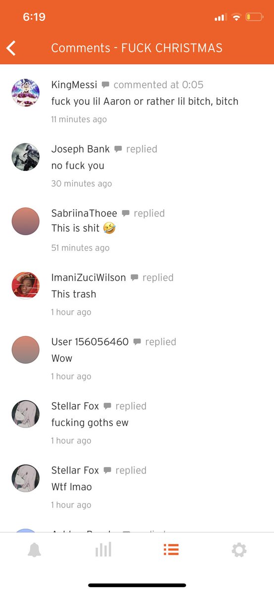 lilaaron911's tweet photo. the comments on Fuck Christmas since soundcloud put it at the top of their christmas playlist are fucking hilarious... 😂😂😂 https://t.co/5RyK53kqsS